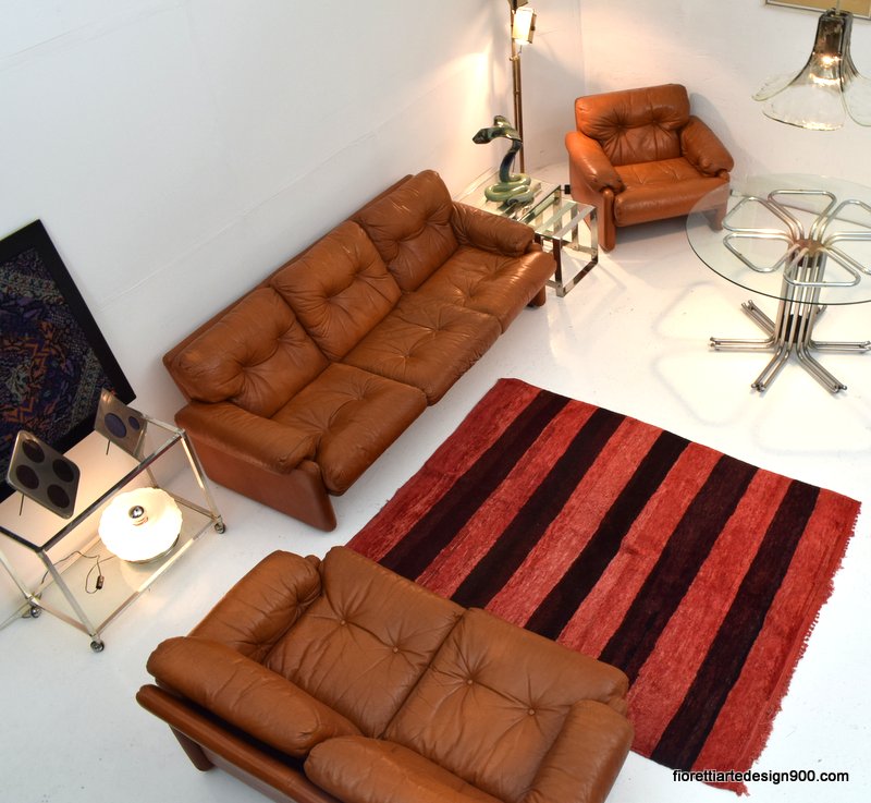 B&B Italia Tobia Scarpa Coronado Leather Living Room - Salotto anni '70